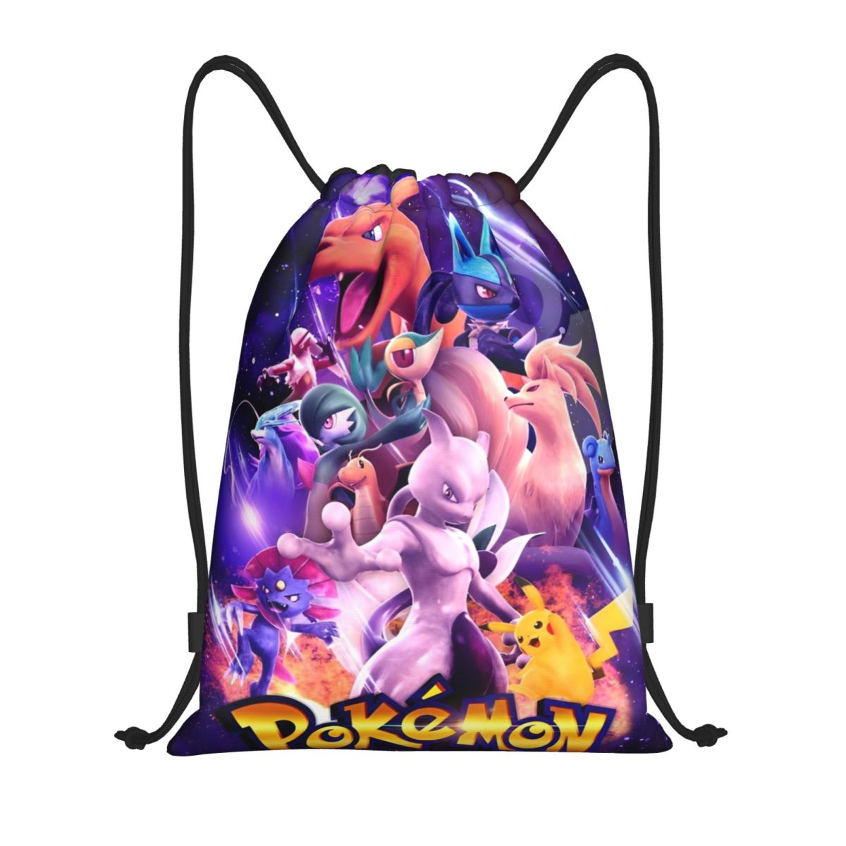 Drawstring Gym Bag - Simpatico cartone animato Manga Poke-Mon Borsa