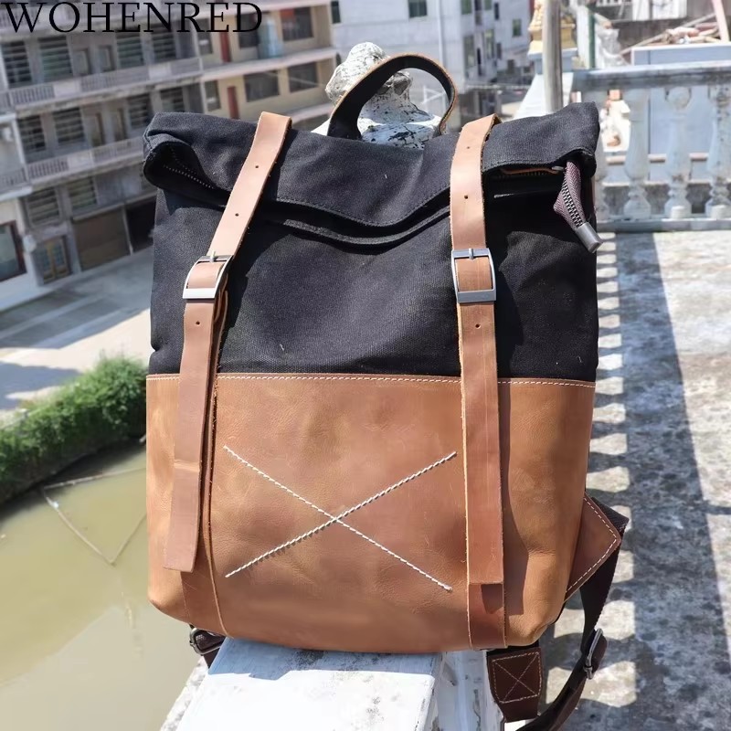 Zaino da uomo alla moda in tel - Leather Backpack Vintage recensione e prezzo