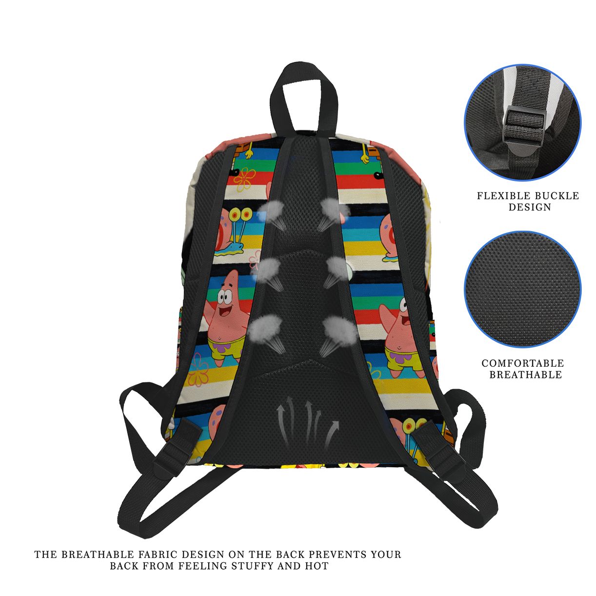 Zaino con stampa a righe Spong - School Backpack Teen recensione e prezzo