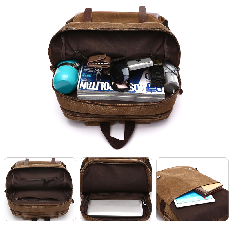 Zaino da uomo in tela vintage  - Laptop Backpack 15.6 recensione e prezzo
