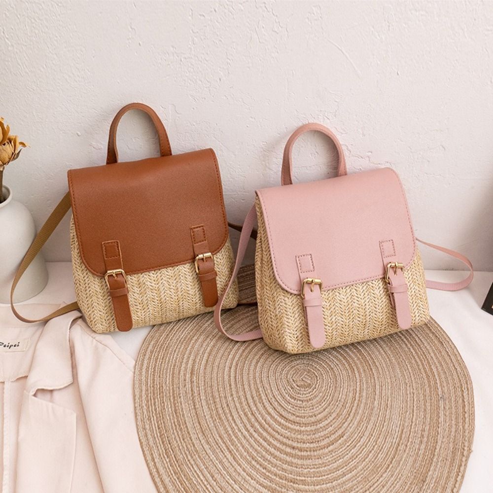 Zaino in Pelle PU e Paglia dal - Leather Backpack Vintage recensione e prezzo